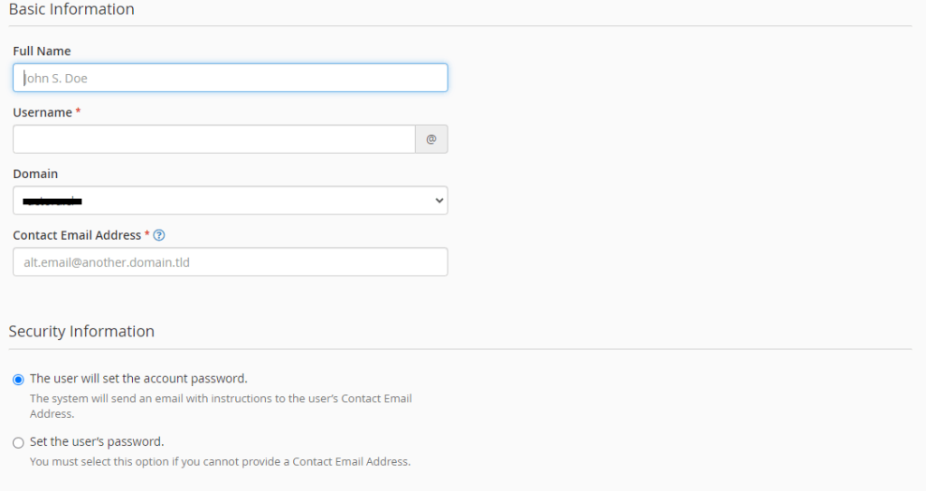 agregar usuario cpanel